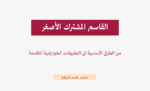 القاسم المشترك الأصغر