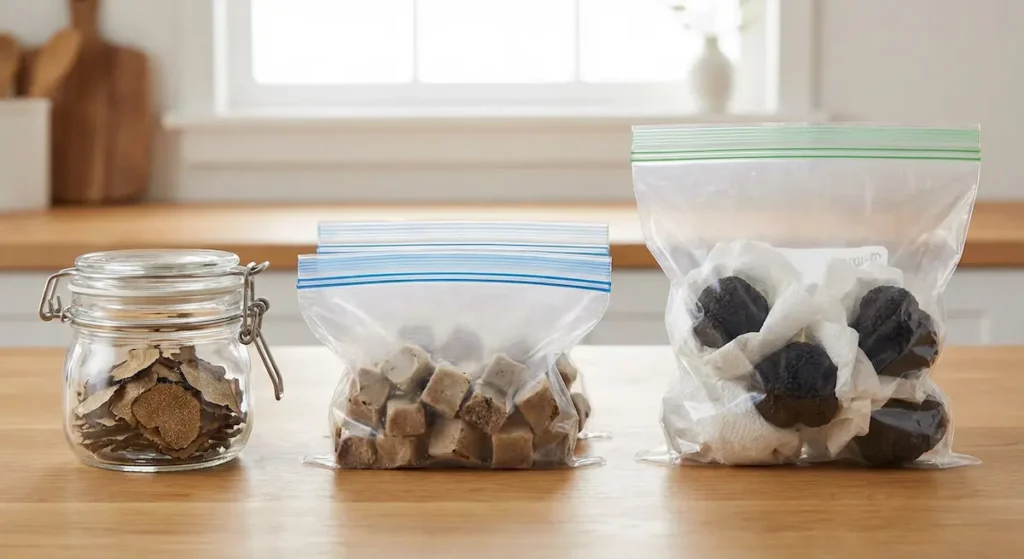 ثلاث طرق لتخزين الفقع: التبريد بالتغليف الورقي والتجميد بعد السلق والتجفيف كشرائح