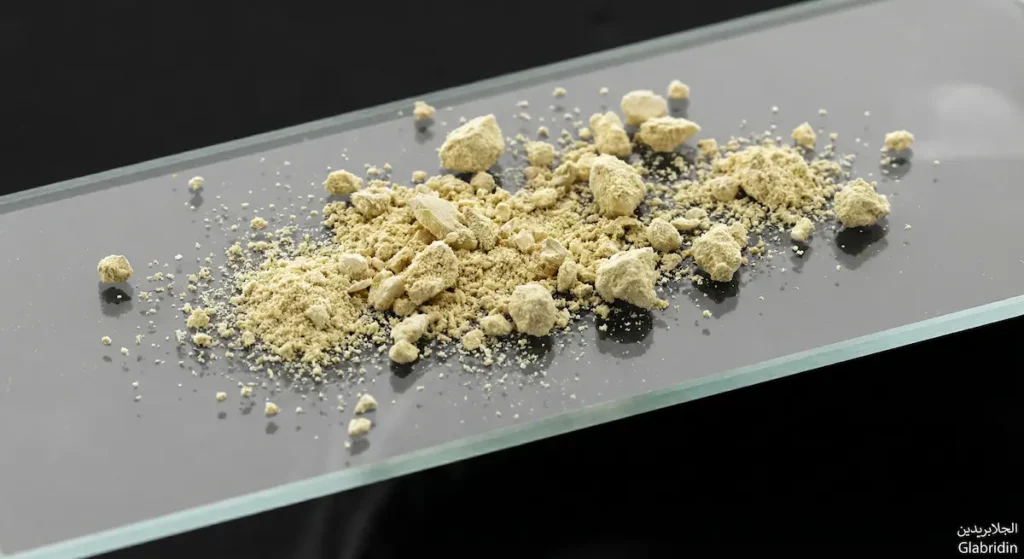 صورة مجهرية واقعية لبلورات مركب الجلابريدين المستخلص من جذر العرقسوس