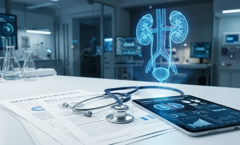 "صورة تعبيرية لأبحاث ومراجع طبية تمثل تخصص المسالك البولية، تعكس دور الدكتور جهاد الكيلاني كمراجع طبي معتمد للمحتوى في موقع خلية"