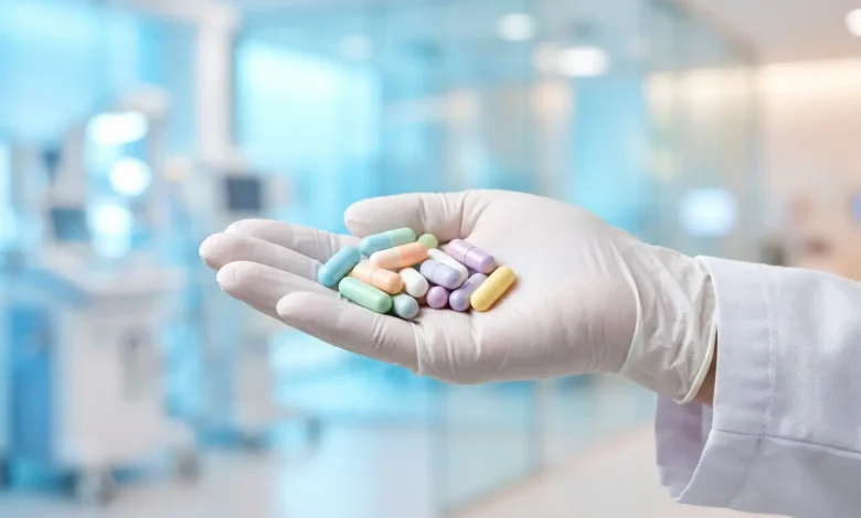 كبسولات دوائية لعلاج التليف الكيسي يحملها طبيب بعد توسيع موافقة الـ FDA