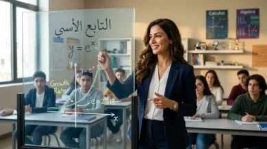 صورة توضيحية لمعادلة التابع الأسي في الرياضيات