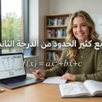 صورة تعليمية تشرح التابع كثير الحدود من الدرجة الثانية والقطع المكافئ