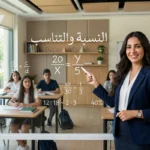 صورة توضيحية لدرس النسبة والتناسب في الرياضيات وتطبيقاتها