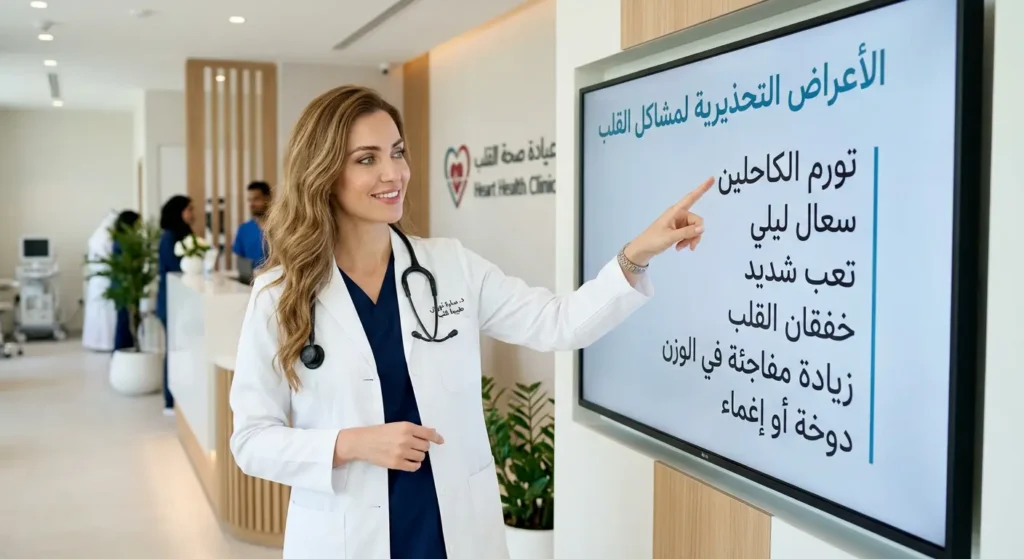 طبيبة قلب تشير إلى قائمة بالأعراض التحذيرية التي تستدعي زيارة الطوارئ مثل تورم الكاحلين والسعال الليلي