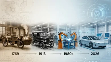 تطور صناعة السيارات عبر التاريخ من المركبة البخارية الأولى إلى السيارات الكهربائية الذاتية القيادة