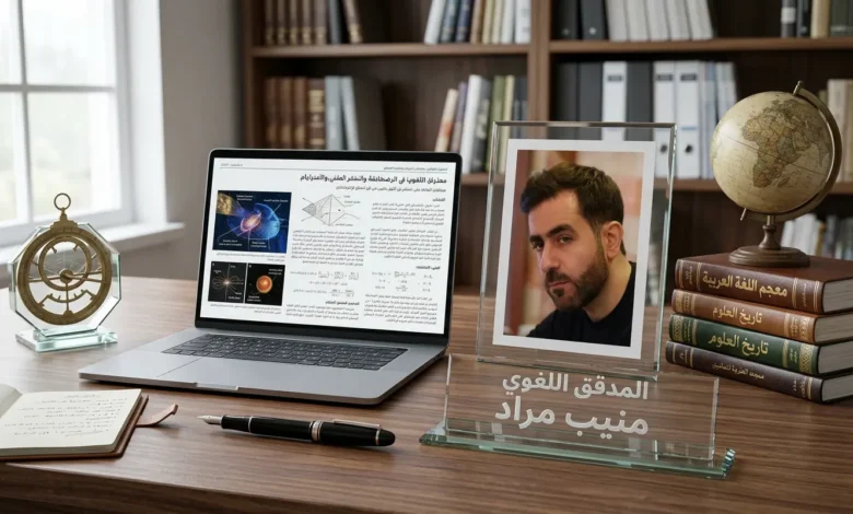 صورة المدقق اللغوي الأستاذ منيب محمد مراد في موسوعة خلية العلمية.