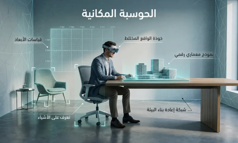 صورة غلاف توضح مستخدماً يرتدي نظارة واقع مختلط داخل غرفة يجري تمثيلها رقمياً كسحابة مكانية ثلاثية الأبعاد.