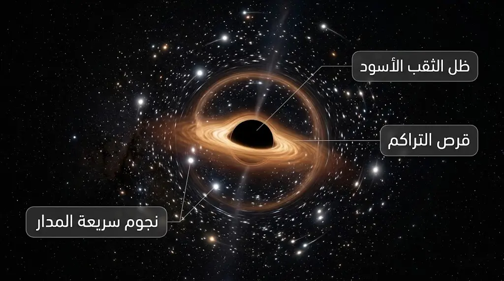 تصوير فلكي واقعي للثقب الأسود رامي أ في مركز مجرة درب التبانة