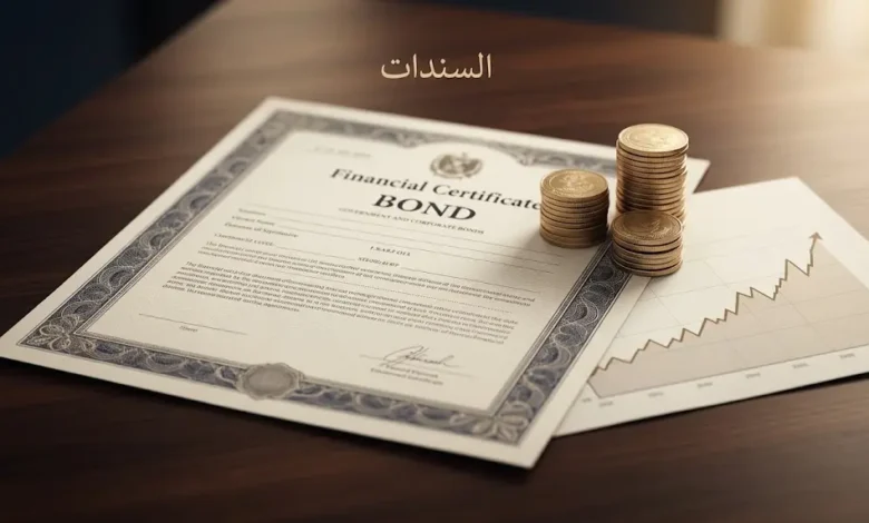 شهادة سند مالي على مكتب فاخر ترمز لمفهوم السندات كأداة دين استثمارية