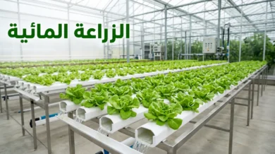صورة غلاف توضح نظام الزراعة المائية في بيت محمي حديث