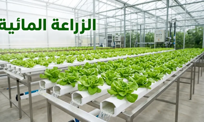 صورة غلاف توضح نظام الزراعة المائية في بيت محمي حديث