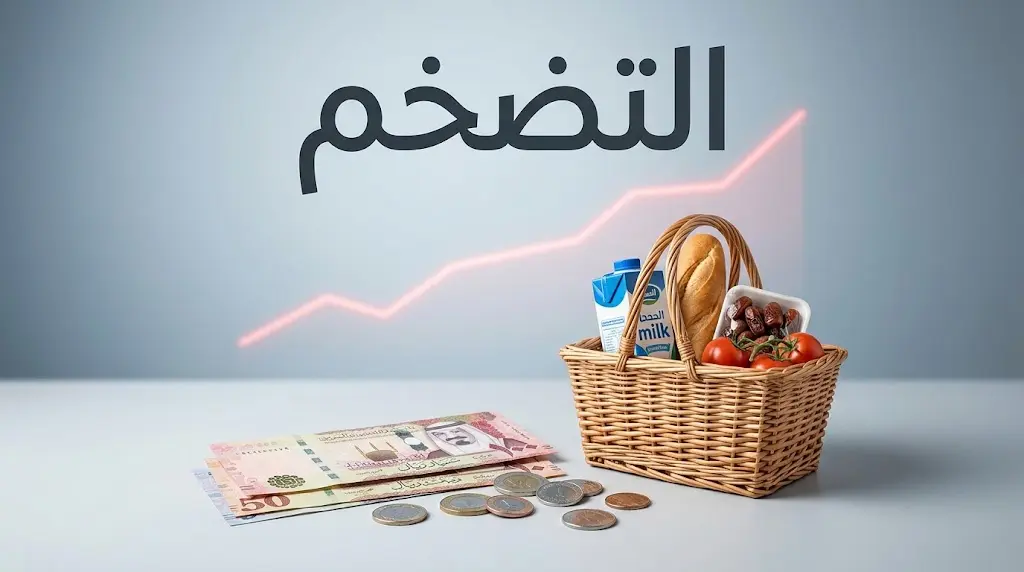 صورة غلاف توضح مفهوم التضخم وتراجع القوة الشرائية للريال السعودي