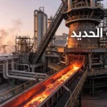 صناعة الحديد في فرن عالٍ صناعي مع حديد منصهر