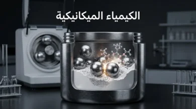مطحنة كرات كوكبية توضح مبدأ الكيمياء الميكانيكية وتحفيز التفاعلات بالقوة