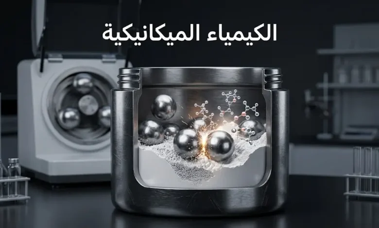 مطحنة كرات كوكبية توضح مبدأ الكيمياء الميكانيكية وتحفيز التفاعلات بالقوة