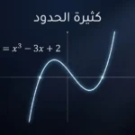 رسم بياني ثلاثي الأبعاد لمنحنى كثيرة حدود تكعيبية يوضح مفهوم كثيرة الحدود
