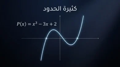 رسم بياني ثلاثي الأبعاد لمنحنى كثيرة حدود تكعيبية يوضح مفهوم كثيرة الحدود